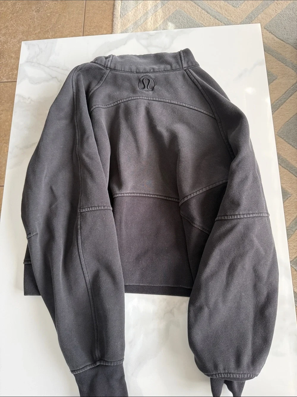 lululemon athletica Charcoal Cropped Half-Zip Pullover